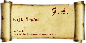 Fajt Árpád névjegykártya