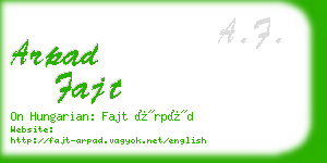 arpad fajt business card